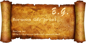 Borsova Gábriel névjegykártya
